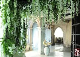 The most common wisteria home decor material is cotton. 2019 Upscale Artificial Silk Flower Vine Home Decor Simulation Wisteria Garland Craft Ornament For Wedding Artificial Plants Decor Fake Flowers Hanging Flowers