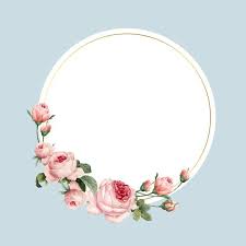 Download Blank Round Pink Roses Frame Vector On Blue Background For Free Pink And White Background Floral Border Design Vintage Flowers Wallpaper