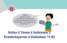 Kunci Jawaban Buku Tematik Tema 4 Kelas 6 Halaman 75 76 78 79 80 82 Koesrow