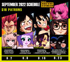 Jay Marvel - 18+ ADULT Art 🔞 on X: September Posting Schedule for $10  Patrons: Dragonball closes its latest chapter + New My HeroOverwatch pages  at the end of the month. Also: