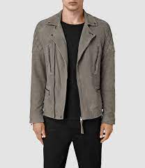 Allsaints New Arrivals Mens Kenji Suede Biker Jacket Leather Jacket Men Best Smart Casual Outfits Leather Jacket