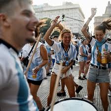 Argentina’s fans celebrate in the streets after World Cup victory