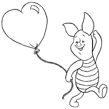 Piglet Drawing Black And White To Color Disney Coloring Pages Valentines Day Coloring Page Valentine Coloring Pages