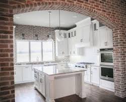 Farmhouse Kitchen With Exposed Brick Exposed Brick Kitchen Exposed Brick Backsplash Exposed Bri Interior Design Kitchen Brick Kitchen Diy Kitchen Renovation
