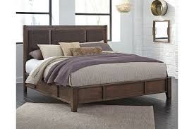 Donning A Unique Divided Upholstery Design Zenfield Queen Upholstered Bed Takes Rustic Industrial To A Hi Furniture King Upholstered Bed Queen Upholstered Bed