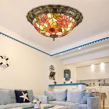 Even if lighting fixtures aren't in sight of each other, you want to make sure their style coordinates welcome to lighting case study: Stained Glass Dome Flush Mount Ceiling Light Flower Pattern Decorative Lamp Living Room Dining Room Xd3102