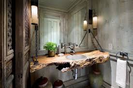 Plan Vasque Bois Brut Dans La Salle De Toilette Osez Le Style Live Edge Salles De Bains Rustiques Decoration Salle De Bain Meuble Sous Lavabo