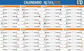 Calendário Da Copa 2018 Para Imprimir Rusia 2018 El Universal En Rusia Calendario De Partidos Rusia 2018 Rusia