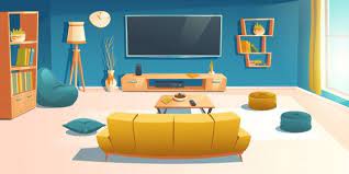 Living Room Interior With Sofa And Tv A Free Vector Freepik Freevector Cartoon Table Home Living Room Background Living Room Interior Room Interior