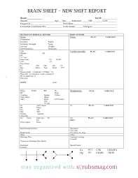 Based upon feedback our nurse friend denise gave us about the various downloadable nurse brain sheets we found floating around the internet, we have decided to offer our own assortment of report sheets in pdf and doc formats. Icu Brain Sheet