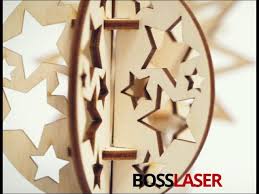 Download Free Laser Cut Birch Wood 3d Christmas Ornaments Files Boss Laser Youtube