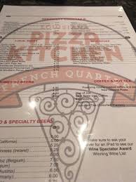 We were sat at our dirty reserv. Menu Picture Of Louisiana Pizza Kitchen French Quarter New Orleans Tripadvisor