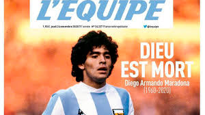 Submitted 2 days ago by brightscapesart to disparition : God Is Dead The Nietzschean Cover Of L Equipe After The Death Of Maradona Al Dia News