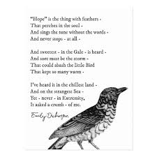 Hope Emily Dickinson Inspirational Poem Postcard Zazzle Com In 2020 Inspirational Poems Emily Dickinson Poetry Dickinson Poems