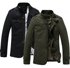 New High Quality Casual Men Jackets And Coats 100 Washed Mandarine Collar Cotton Canvas Military J Mens Leather Bomber Jacket Mens Jackets Vintage Army Jacket