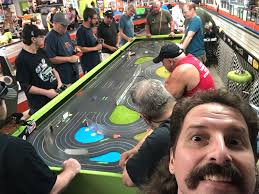 Some of the action the all new club cars Really fun to drive Perfectly  built little race machines Looking forward to the next round