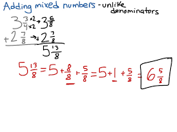 Denominators are between 2 and 12. Adding Mixed Numbers With Unlike Denominators Math Elementary Math 5th Grade Math Fractions Adding And Subtracting Fractions Showme