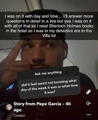 Pepe confirming what we already knew. Pepe came into the villa in his  detective era and immediately? sniffed out Nic was into Olandria?