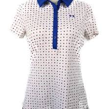 Under Armour Womens Golf Polo Red White Blue