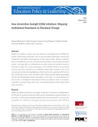 PDF) How Universities Gaslight EDI&I Initiatives: Mapping Institutional  Resistance to Structural Change