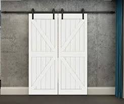 Our french doors add elegance and privacy while maintaining brightness from one room to the next. Diyhd 10ft Bent Straight Rustic Black Double Sliding Barn Door Hardware 10 Feet Track Kit Amazon Com Au Home Improvement