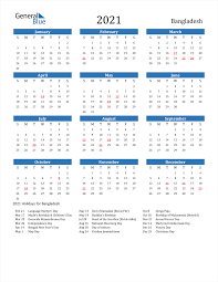 These dates may be modified as official changes are announced, so please check back regularly for updates. 2021 Bangladesh Calendar With Holidays
