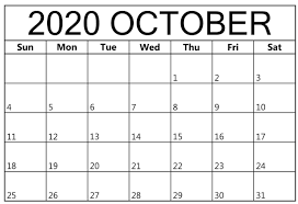 October 2020 Calendar For School And College In 2020 October Calendar Calendar Template 2020 Calendar Template