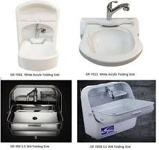 white acrylic folding sink