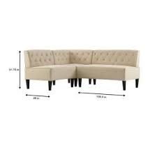Home Decorators Collection Easton Beige Linen Breakfast Nook Gry 01 Kd The Home Depot Breakfast Nook Set Dining Room Bench Seating Breakfast Nook