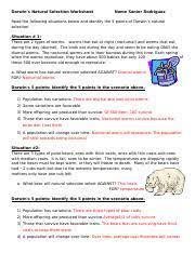 Darwin's natural selection worksheet answers. Natural Selection Ws Darwins Natural Selection Worksheet Name Sanier Rodriguez Read The Following Situations Below And Identify The 5 Points Of Course Hero