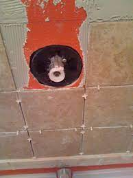 This small inclusion ensures that any shower handle mounted to it can only turn so far. Quick Question About Tiling Around Shower Valve Diy Home Improvement Forum