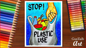 How To Draw Stop Plastic Pollution Poster Chart For School