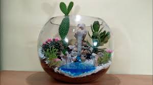 How To Make Terrarium With Waterfall In Glass Bowl How To Make Terrariums Plants In Glass Bowl Garden Crafts Diy