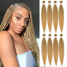 Do so with all the sections all over the head. Amazon Com Soku Pre Stretched Braiding Hair Extensions 24 Inch 8 Packs Strawberry Honey Blonde Box Braids Synthetic Professional Crochet Ez Braid Neat Yaki Texture Hot Water Setting 27 Beauty