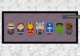 Full cross stitch, back stitch, three quarter stitch floss: The Avengers Digital Cross Stitch Pattern
