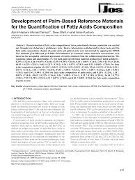 This moment may invigorate efforts to localise malaysia's plantation. Pdf Development Of Palm Based Reference Materials For The Quantification Of Fatty Acids Composition