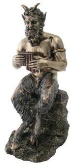 9 5 Inch Pan Greek God Of Wild Nature Sitting With Flute Statue Figure Faun Greek Mythology Statue Statue Greek Mythology