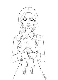 Addams family morticia costume dress and wigsize: Wednesday Addams Lineart By Sonten On Deviantart Family Coloring Pages Wednesday Addams Movie Monsters