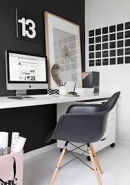 Black And White Office Room Ideas Black And White Productivity Boosting Study Room Ideas Living Room Ideas Home Office Design Home Office Decor Interior