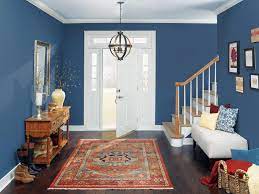 The blue upholstered chairs in this living room add a pop of color to what is otherwise a more neutral space. Navy Blue Color Palette Navy Blue Color Schemes Hgtv