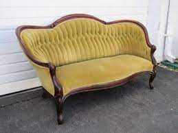 The upholstery of this period matched the ornate stylings of the wood, with needlepoint and tapestry adorning many of the most intricate pieces. Victorian Late 1800s Carved Walnut Large Loveseat Settee Small Sofa Couch 9413 Small Sofa Couch Large Loveseat Victorian Furniture