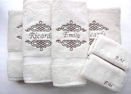 Set Of 6 Personalized Bath Towels Hand Towel Bathroom Etsy Towel Embroidery Designs Embroidered Towels Towel Embroidery