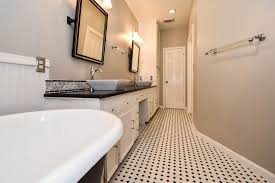 You'll find colors ranging from classic black and white to bolder hues like sea glass and gunmetal gray. Bathroom Pink Black And White Wallpaper Long Narrow Black White Transitional Backsplash Bathroom Floor Flooring Chrome Glass