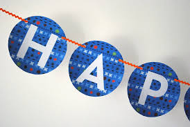 Either print the letter as is in color or adjust the size of the letter in a word document (or a photo software program). Free Printable Happy Birthday Banner Pdf In Blue Merriment Design