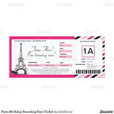 Paris Birthday Boarding Pass Ticket Invitation Zazzle Com Paris Birthday Paris Invitations Boarding Pass Invitation Template
