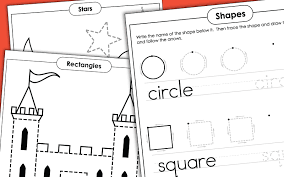 Print a set of shapes flashcards, or print some for you to colour in and write the words! Kindergarten Worksheets Basic Shapes