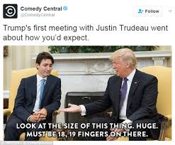 Trump And Trudeau S Awkward Moment Is The Hottest New Meme Daily Mail Online