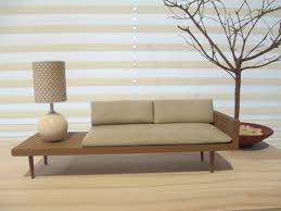 Miniature Mid Century Modern Sofa Made By Me Diy Dollhouse Furniture Modern Dollhouse Barbie Furniture