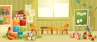 Chevron classroom decor editable classroom rules. Vector Cartoon Illustration Of Empty Kindergarten Room With Furniture And Toys For Young Children N Free Vector Nohat Free For Designer