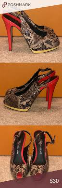 Gorgeous R R Shoes Multicolored R R Sandal This Shoe Has A Platform Sling Back And Peep Toe Worn Once And Is In Excellent Condition Heels Shoes Peep Toe